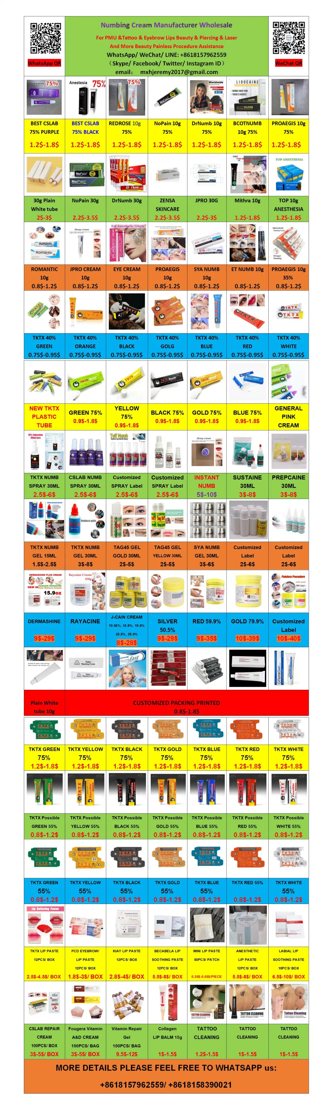 1.2oz Factory Price Tattoo During Procedure Numbing Product Topical Anesthetic Numb Gel Sustaine Blue Gel