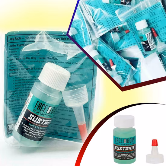 Gel anestésico de lidocaína de 35ml, Gel adormecedor azul Sustaine para reducir la hinchazón, hematomas y sangrado